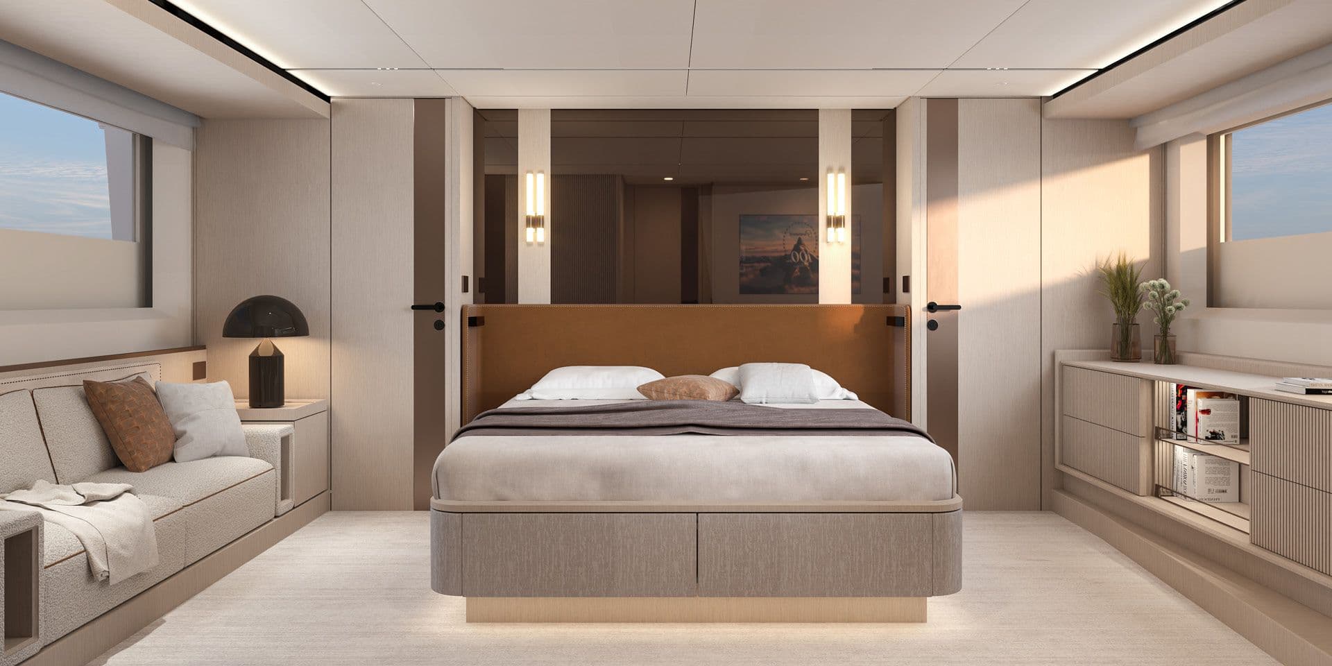 Full-beam master cabin of the Solaris Power 70 Long Range